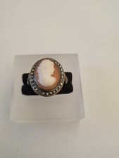JUGENDSTIL SILBER  RING GEMME