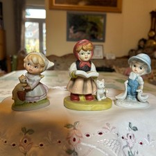 3 Keramik Kinder mit Haustier