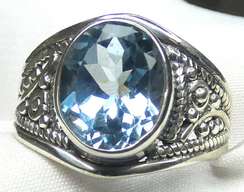 Blautopas ring 925 - 💎,