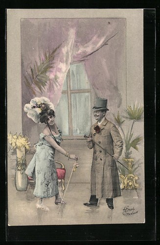 Künstler dame mit monokel - mit,