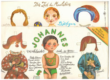 DDR Ankleidepuppen Anziehpuppen Bastelbogen MUSKETIERE und JOHANNES, neu!, Vint.