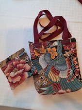 Tasche Gobelin, Pfau, 24x27 cm, Reißverschluss, Innentasche, Handarbeit