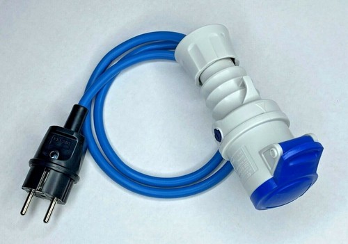 Ip44 europa stecker auf - stecker, blau