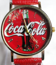 Rot/Gold Coca Cola Quarz Analog Armbanduhr