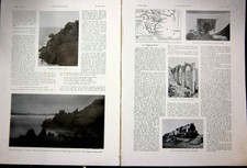 Original alter Vintage Druck Iran Trikot Guernsey Exil Inseln Französisch 1935 20th