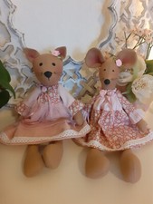Katze und Maus Tilda Puppe Deko Shabby Chic Landhaus rosa