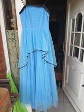 Abendkleid hellblau schwarz