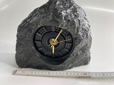 Steinuhr Mineralstein  Tischuhr  Kaminuhr schwarz Selva Handarbeit ca. 22 cm