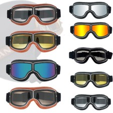 Motorradbrille Goggles Retro Brille Helm Goggles Schutzbrille Bikerbrille DE