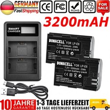 2x 3200mAh LP-E6 Akku + Dual