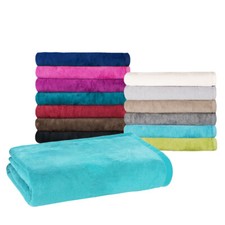 "	Kuscheldecke 150x200cm Wolldecke einfarbig uni Decke Baumwollmix MOON Classic"