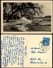 Waren (Müritz) Umland-Ansicht Sturm an der Müritz, DDR AK 1956