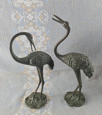 Paar Bronze Kraniche Vintage