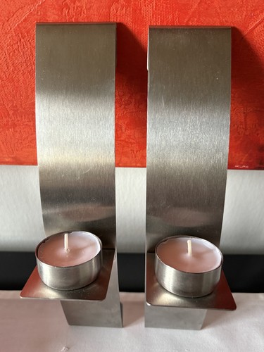 Edelstahl wandkerzenhalter - 2x,