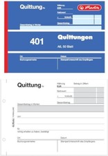 3er Spar-Pack Herlitz Quittungsblock 401, A6 quer, 50 Blatt - B- Ware
