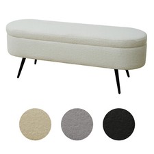 SVITA IVY Sitzbank Teddystoff Ottomane Sitzhocker Stauraum Truhe Polsterbank