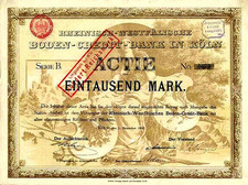 Rheinisch-Westfälische Boden-Credit Bank AG Köln hist. Aktie 1895 Sal. Oppenheim