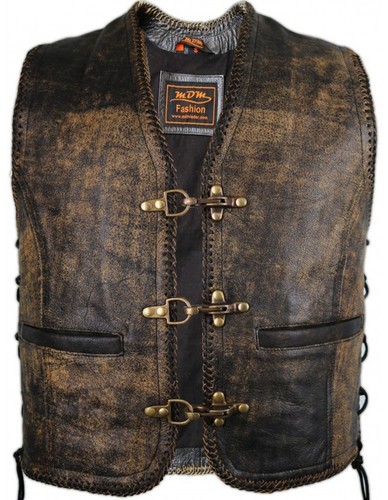 Vintage lederweste bikerweste - vintage,