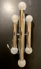 Sechsflammige Wandleuchte 70er Jahre im Stil v. Sciolari mit Zugschalter