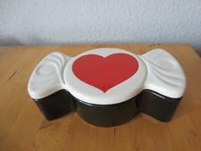 Wächtersbach Keramik Deckeldose Herz Geschenk Dose schwarz weiß rot Wächtersbach