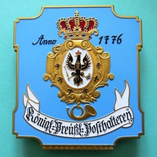 POSTHAUS PREUSSEN = Schweres Messingschild Bonn 1990 MAKELLOS 500 Jahre Post OVP