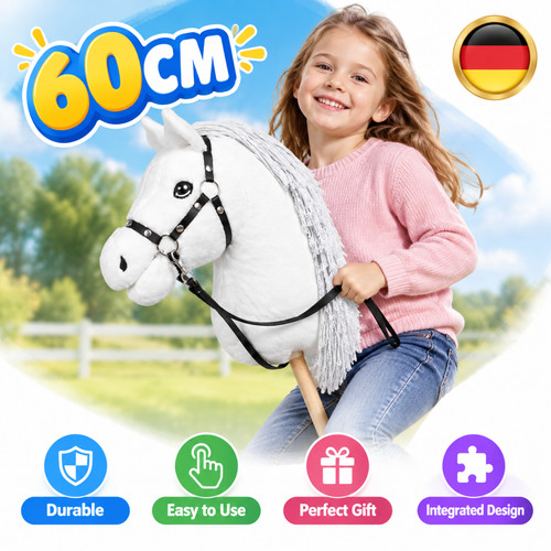 Steckenpferd mit halfter weiß - steckenpferd,