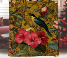 3 SET Tagesdecke Kuscheldecke Teddyfell Sofa Bett Decke Kissen floral Geschenk