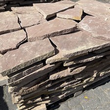 16M2 NATURSTEIN ROT SANDSTEIN POLYGONALPLATTEN  HOFPLATTEN WAND BODEN MOSAIK