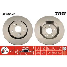 2x TRW DF4857S Bremsscheibe