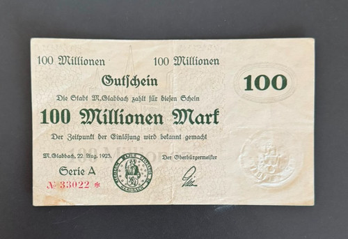 Notgeld mönchen gladbach 1923 - gladbach,