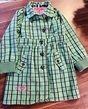 Grün karierter Blutsgeschwister Kinder Wollmantel in Größe 128