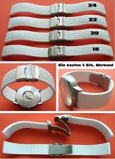 Kautschuk -Synthese Uhrband weiß mit Sicherheitsfaltschliesse 18, 20, 22, 24 mm