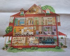 Puppenhaus Haus fertig gestickt Panna DE-7201 doll house cross stitch Kreuzstich