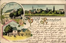 Litho Reinsdorf in Sachsen, Gesamtansicht, Gasthof Reinsdorf,... - 11471112