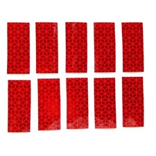 10 x Reflektor Aufkleber Folie Band Streifen Rot selbstklebend Reflexfolie