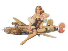 Blechschild Bomber Baby Pin Up Girl USA 55 cm Garage Deko Flugzeug Airplane War