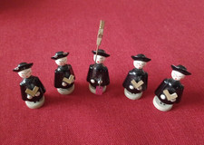 5 alte Sternsinger -  Kurrende Holzfiguren Erzgebirge  60iger Jahre