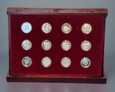 Papst Benedikt XVI. Der deutsche Papst Sammlung 12 Medaillen 999 Silber Vatikan