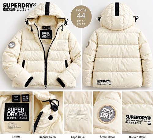 Superdry damen steppjacke - damen, mit