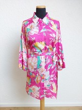 Pink buntes Satin Blusen Kleid von Zara, Gr. L (NEU)