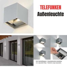 Außenleuchte Telefunken LED 7W 4000K Außenlampe IP44 UP&DOWN Wandleuchte Silber