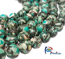 48 Türkis mosaik Perlen 8mm Rund Edelstein Halbedelsteine Schmuckstein G4