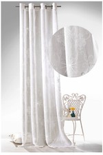 heimtexland ® Ösenschal Barock Lurex Glitzer Vorhang Ornamente Gardine Typ828