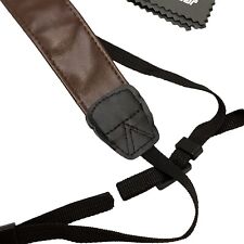 MegaGear Halteschnur Schultergurt Nackenriemen braun Leder für SLR, DSLR Kamera