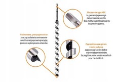 Spiralbohrer Holz 10x460mm