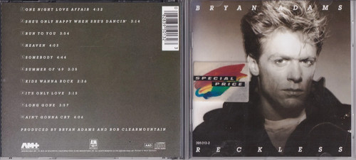 Bryan adams reckless - cd,