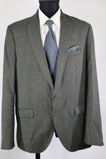 McNeal dunkelgrün-rotes Sakko Gr.56/XXL Wolle Nylon Top Zustand