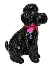 Deko Figur Hund Pudel schwarz