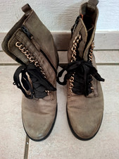 GRAUE ( LEICHT INS GRÜN SCHIMMERND ) STIEFELETTEN v. ANGEL, Gr. 42