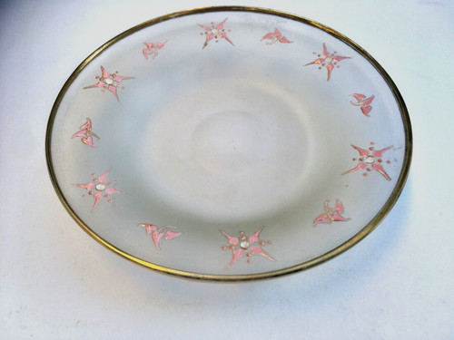 Jugendstil glasteller emaille - jugendstil,